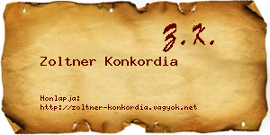 Zoltner Konkordia névjegykártya